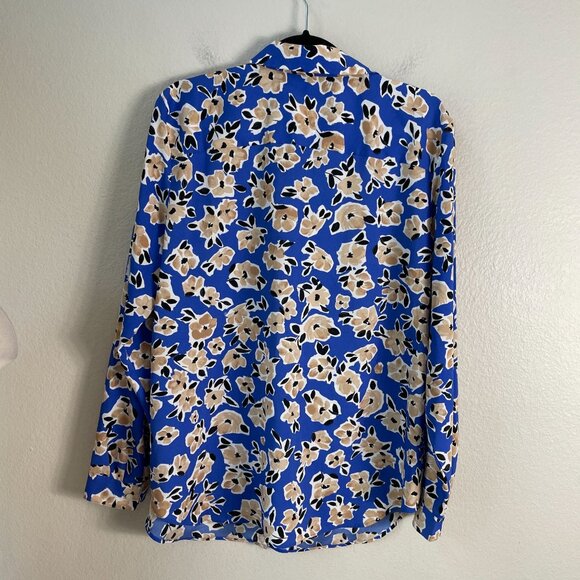 Ann Taylor Womens XL Floral Button Up Essential Shirt Long Sleeve Blouse Top - Picture 11 of 12
